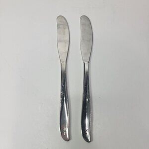 Oneida Community Stainless Flatware Twin Star Set of 2 Butter Spreaders